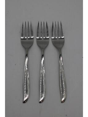 Oneida Twin Star Atomic Starburst Community Stainless Set of 3 Salad Forks 6.25"